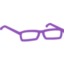 download Glasses Schematic clipart image with 270 hue color