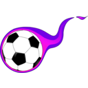 download Flaming Soccer Ball clipart image with 270 hue color