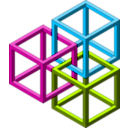 download Impossible Cubes clipart image with 315 hue color