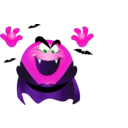 download Dracula Smiley Emoticon clipart image with 270 hue color