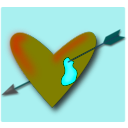 download Remixed Pierced Heart clipart image with 180 hue color