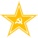 download Hammer And Sickle In Star clipart image with 45 hue color