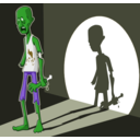 download Zombie In Spotlight clipart image with 45 hue color