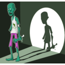 download Zombie In Spotlight clipart image with 90 hue color