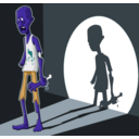 download Zombie In Spotlight clipart image with 180 hue color