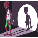 download Zombie In Spotlight clipart image with 270 hue color
