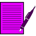 download Paper Write Pen clipart image with 270 hue color