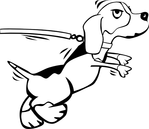 Dog On Leash Cartoon