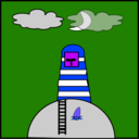 download Lighthouse clipart image with 225 hue color