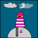 download Lighthouse clipart image with 315 hue color