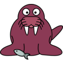download Cartoon Walrus clipart image with 315 hue color