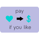 download Pay If You Like clipart image with 180 hue color