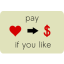 download Pay If You Like clipart image with 0 hue color