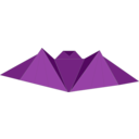 download Origami Bat clipart image with 270 hue color