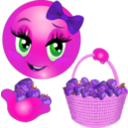 download Strawberry Girl Smiley Emoticon clipart image with 270 hue color