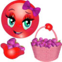 download Strawberry Girl Smiley Emoticon clipart image with 315 hue color