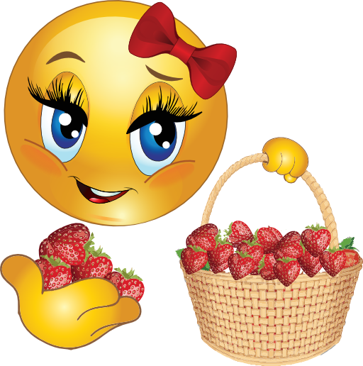 Strawberry Girl Smiley Emoticon