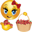 download Strawberry Girl Smiley Emoticon clipart image with 0 hue color