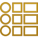 download Gold Frames Set clipart image with 0 hue color