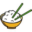 download Bowl Of Rice And Chopsticks clipart image with 45 hue color