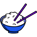 download Bowl Of Rice And Chopsticks clipart image with 225 hue color