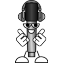 download Mike The Mic With Headphones clipart image with 180 hue color