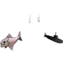 download Prehistoric Looking Fish clipart image with 90 hue color