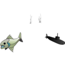download Prehistoric Looking Fish clipart image with 180 hue color
