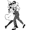 download Harlequin Dancers clipart image with 225 hue color