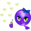 download Blowing Bubbles Girl Smiley Emoticon clipart image with 225 hue color