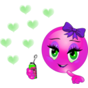 download Blowing Bubbles Girl Smiley Emoticon clipart image with 270 hue color