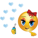 Blowing Bubbles Girl Smiley Emoticon