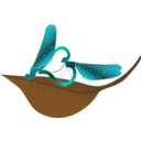 download Coupling Dragonfly clipart image with 315 hue color