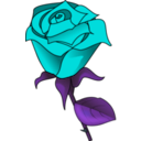 download Red Rose clipart image with 180 hue color
