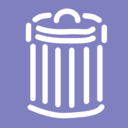 download Trash Can clipart image with 0 hue color