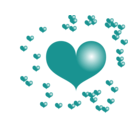 download Red Heart clipart image with 180 hue color