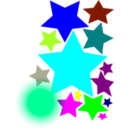 download Stars clipart image with 180 hue color