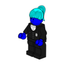 download Lego Town Policewoman clipart image with 180 hue color