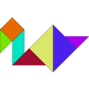 download Tangram clipart image with 225 hue color