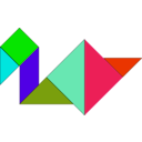 download Tangram clipart image with 315 hue color