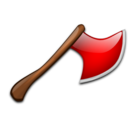 download Red Axe clipart image with 0 hue color