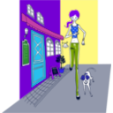 download Exercise With Dog clipart image with 225 hue color