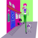 download Exercise With Dog clipart image with 270 hue color