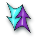 download Double Arrow clipart image with 180 hue color