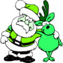 download Santa And Reindeer clipart image with 90 hue color
