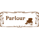 download Parlour Door Sign clipart image with 180 hue color