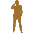 download Thinking Man Silhouette clipart image with 180 hue color