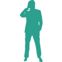 download Thinking Man Silhouette clipart image with 315 hue color