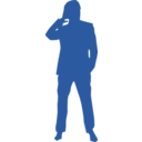 download Thinking Man Silhouette clipart image with 0 hue color