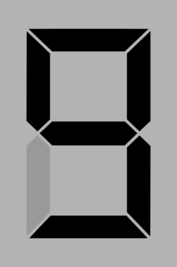 Seven Segment Display Gray 9